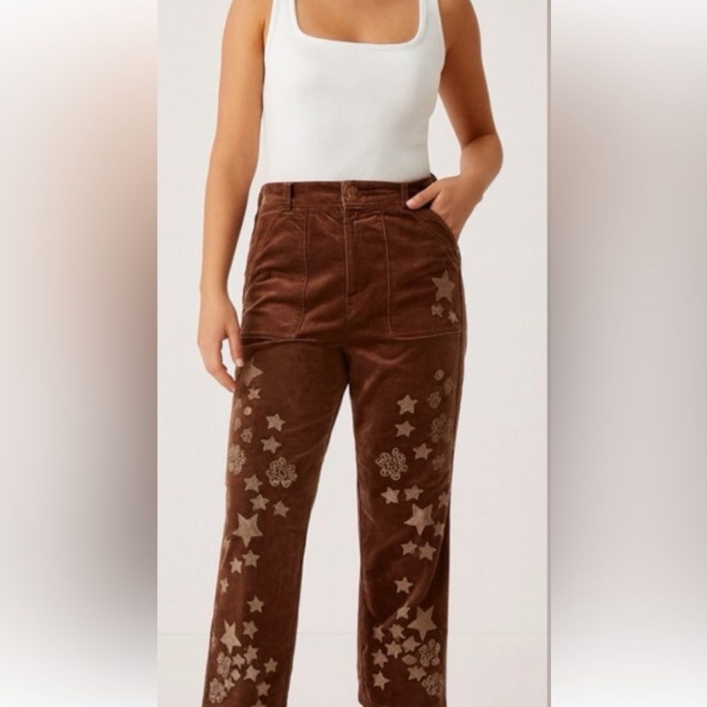 New Anthropologie The Wanderer Relaxed-Leg Pants by Pilcro: Decorated Edition 30
